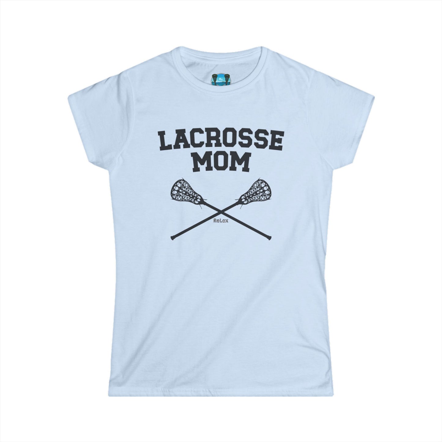 Lacrosse Mom Crossed Sticks Black Font Short Sleeve