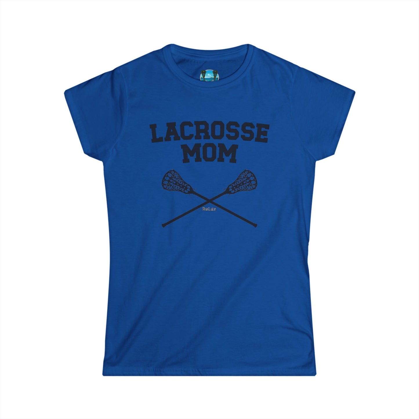 Lacrosse Mom Crossed Sticks Black Font Short Sleeve
