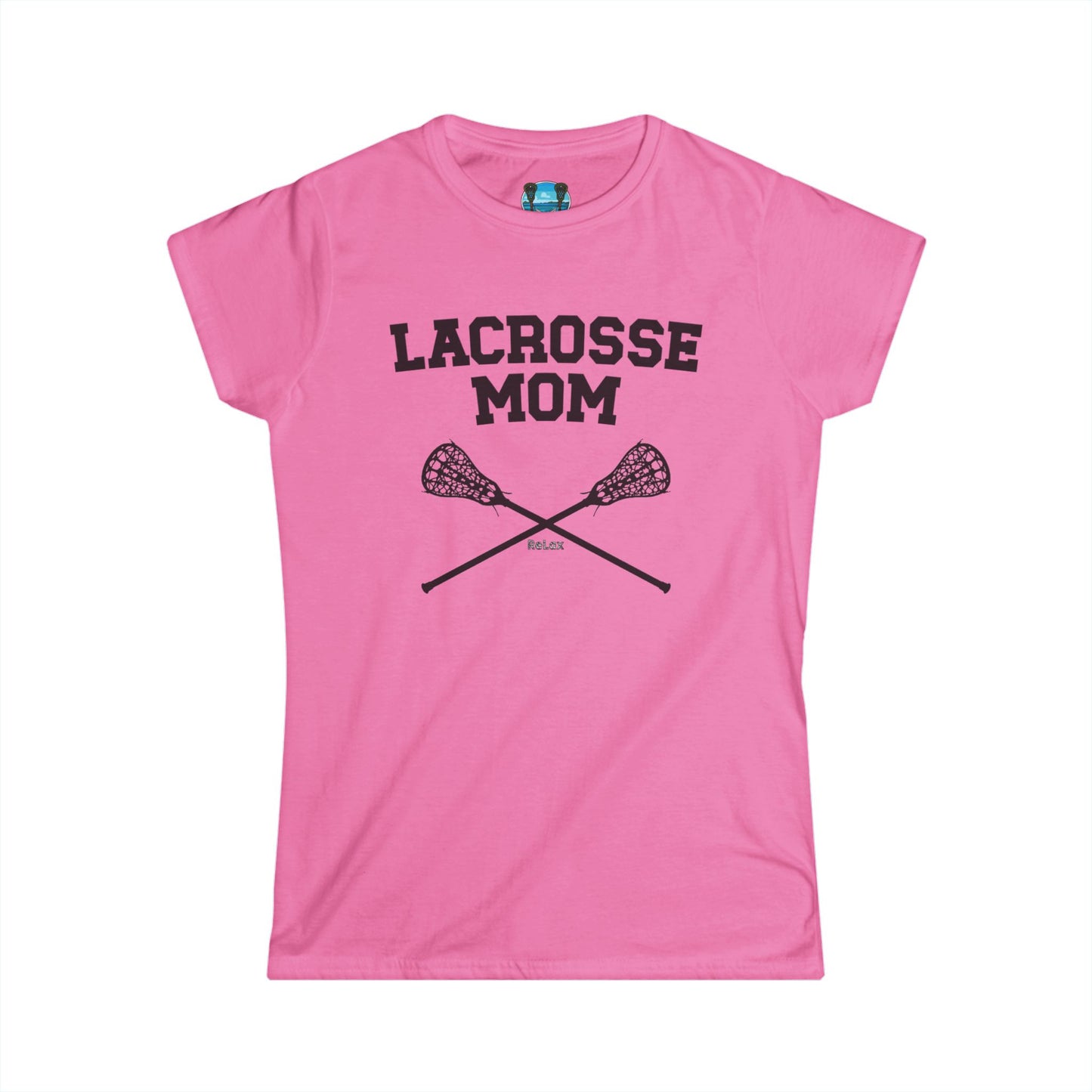 Lacrosse Mom Crossed Sticks Black Font Short Sleeve