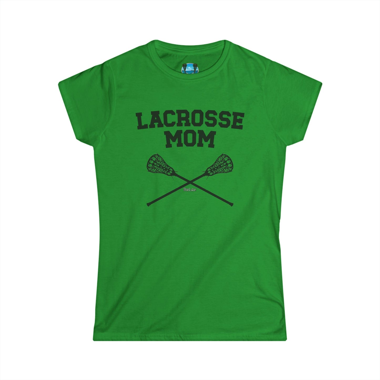 Lacrosse Mom Crossed Sticks Black Font Short Sleeve