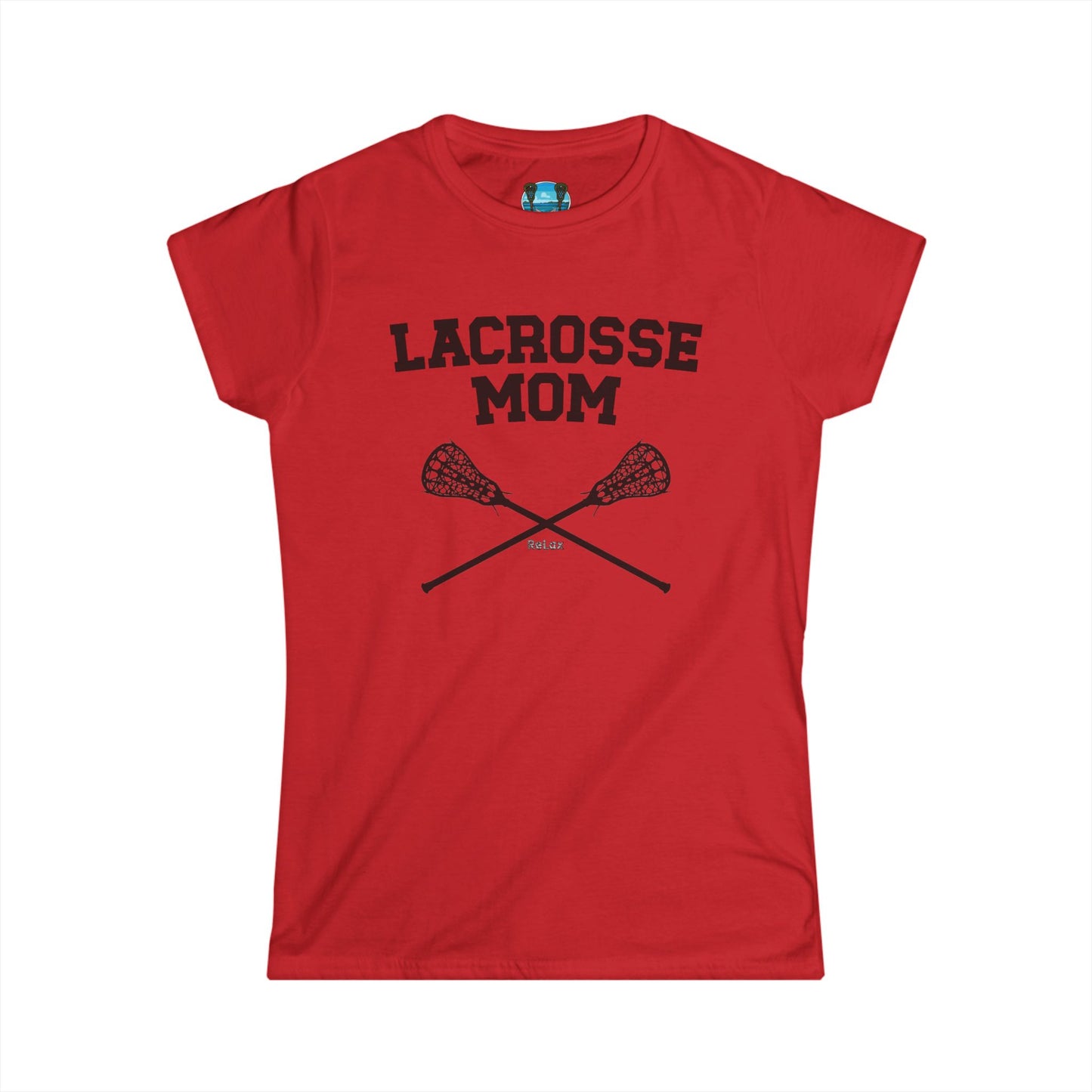 Lacrosse Mom Crossed Sticks Black Font Short Sleeve