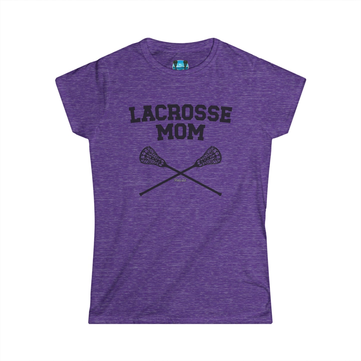 Lacrosse Mom Crossed Sticks Black Font Short Sleeve