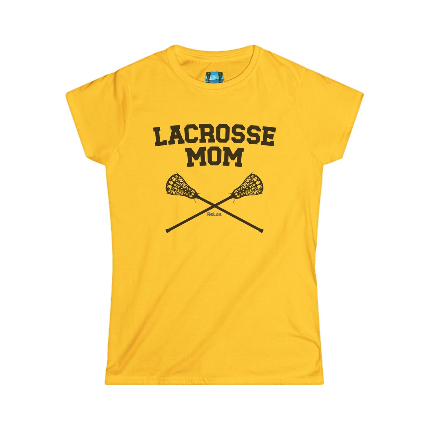 Lacrosse Mom Crossed Sticks Black Font Short Sleeve