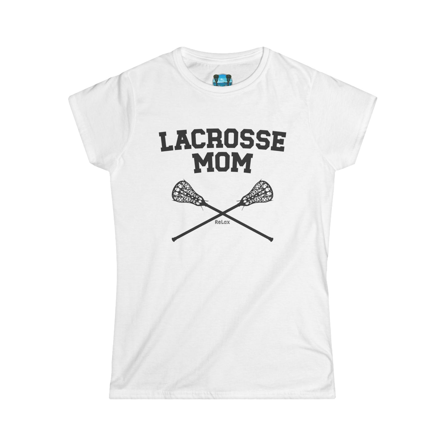 Lacrosse Mom Crossed Sticks Black Font Short Sleeve